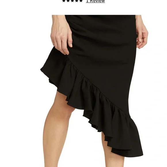 Cinq à Sept Willa ruffle midi dress. Size 4. all black.NWT.